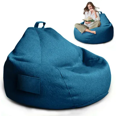 Produktbild von Zitzakhoes ohne Füllung, dunkelblau, für Kinder und Erwachsene, Sitzsackbezug