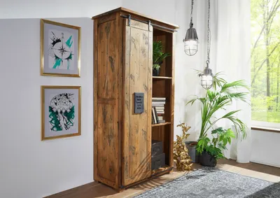 Produktbild von MASSIVMOEBEL24 Schrank Mango 100x50x190 natur lackiert RAILWAY #115