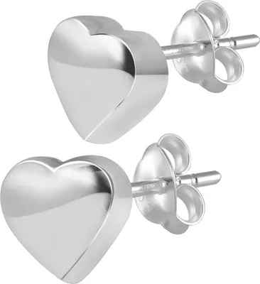 Produktbild von MATERIA 925 Silber Ohrstecker Herz - Kinderohrringe klein 4x4mm rhodiniert mit Schmuckbox #SO-227