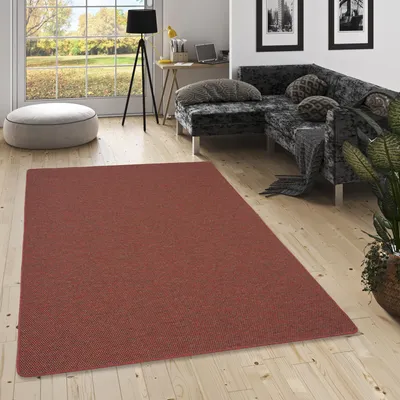 Produktbild von Teppich Flachgewebe Rot Meliert, Größe:200x300 cm