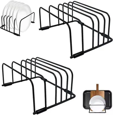Produktbild von Famanu Schneidebrett-Halter Set – 2 Stück, antislip, schwarz
