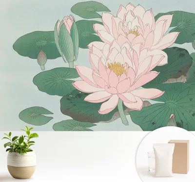 Produktbild von Fototapete  - 104x70 cm - Tapete - Wandtapete - Wandbilder  - Dekofolie - Tapete Folie - Wand - Dekoration - Wohnzimmer - Wasserlotus