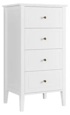 Produktbild von Kommode mit 4 Schubladen weiß 50x40x95cm skandinavischer Stil MDF