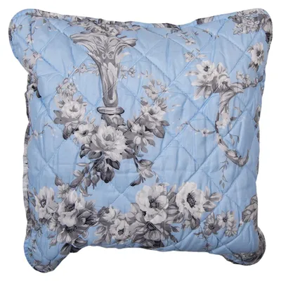 Produktbild von Clayre & Eef Kissenbezug 40x40 cm Blau Polyester Blumen