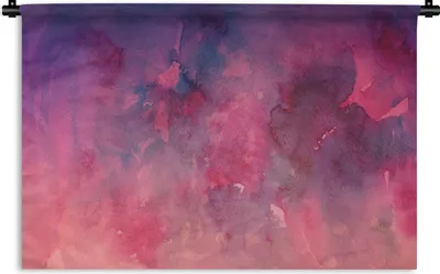 Produktbild von MuchoWow® Wandteppich Wandbehang Aquarell - Rosa - Rot 120x80 cm Tapisserie Dekoration Wandtuch - Wanddekorationen - Wandtücher