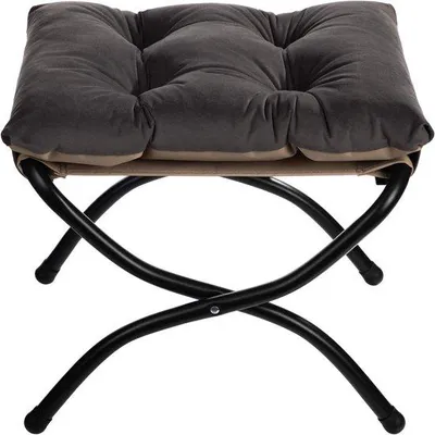 Produktbild von Opvouwbare Fußbank - Flauschige Ottomane - Dunkelgrau - 47x36x36 cm