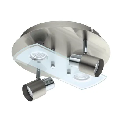 Productafbeelding van Eglo LED plafondlamp Pawedo, mat nikkel, rond, Ø29cm, 4 x 5W, 1600lm, warm wit, 3000K, 3-traps dimbaar