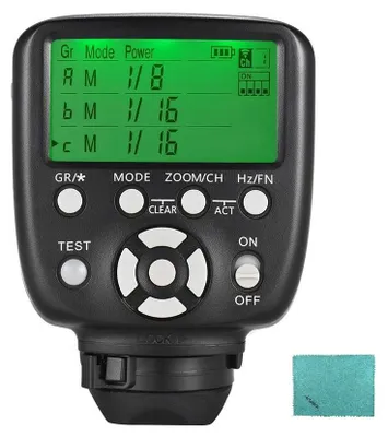 Obrázek produktu pro Bezdrátový blesk spouštěč - Ovládání blesku - LCD displej - Dálkové ovládání - Pro Canon - 6 skupin