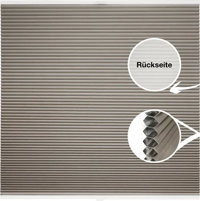 Produktbild von Waben-Plissee Thermo auf Maß für Fenster zum Anschrauben Farbe: Beige, Größe: B): 101-110 cm, H): 40-100 cm