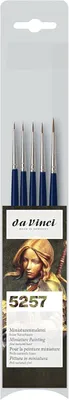 Productafbeelding van Da Vinci Miniatuurset, Ussuri-rode marterharen - 5 penselen: No. 3/0 + 2/0 + 0 + 1 + 2