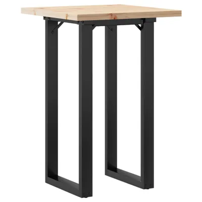Produktbild von vidaXL Esstisch O-Gestell 50x50x75,5 cm Massivholz Kiefer & Stahl
