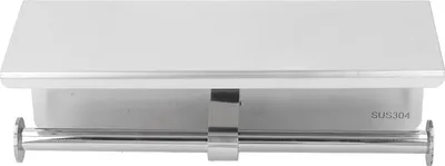 Image de Porte-papier hygiénique en acier inoxydable avec étagère Porte-rouleau de papier hygiénique auto-adhésif sans perforation pour salle de bain K10 304