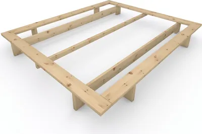 Produktbild von Massivholzbett im japanischen Stil "Komorebi" 180x220 Zirbe