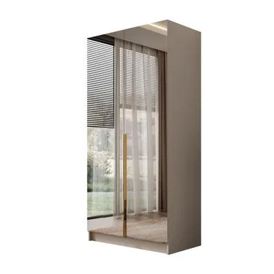 Produktbild von Kippschrank AUREL KASCHMIR 2D, Gold Chrom Griffe, Spiegel an zwei Fronten