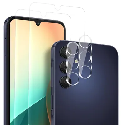 Produktbild von 2x Display + Kamera Glas für Samsung Galaxy A15 / A15 5G Displayschutz Kameraschutz Panzerfolie Displayglas Kameraglas 9H Schutzglas