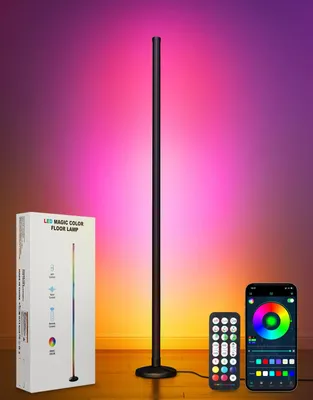 LED Vloerlamp RGBCW dimmbar 145 cm 2000 Lumen Fernbedienung