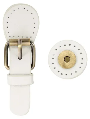 Lederne Magnet-Druckknöpfe für Taschen, beige, 1 Stück