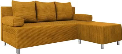 Produktbild von MIRJAN24 Schlafsofa Dover Cord mit Bettkasten und Schlaffunktion, Bettsofa, Couch vom Hersteller (Sofa mit Polsterhocker, Farbe: Poso 01)