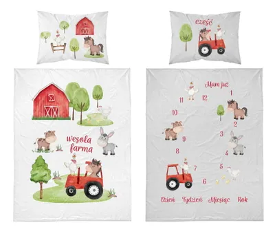 Obrázok produktu pre Detská posteľná bielizeň 100x135 traktor farma BAVLNA