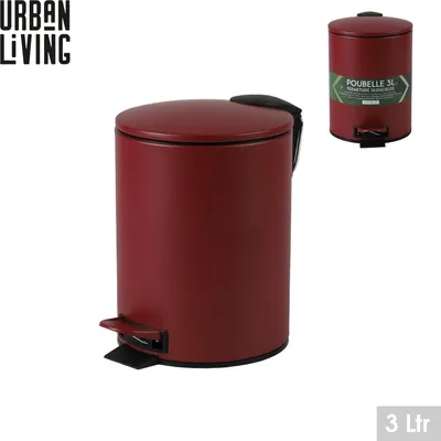 Produktbild von Urban Living 3 Liter Tret-Mülleimer Kosmetikeimer Tretmülleimer 44028 Rot