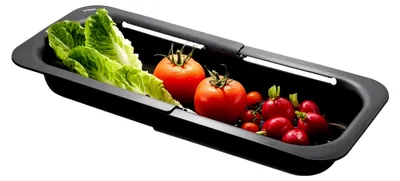 Produktbild von Spülbeckensieb DRENARE | Ausziehbares Sieb 34–47 cm für Nudeln, Gemüse, Geschirr | Hitzebeständig, spülmaschinengeeignet, mit Aufhängeöse