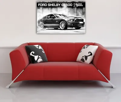 Immagine prodotto di Ford - Poster - Shelby GT500 Supersnake + 2 St Posterleisten Holz 92 cm schwarz
