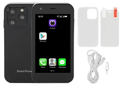Zdjęcie produktu dla SOYES XS15 Mini 3G Smartphone 3 cale WiFi 2 GB 16 GB 3D Glass Slim HD Camera Dual SIM Czarny