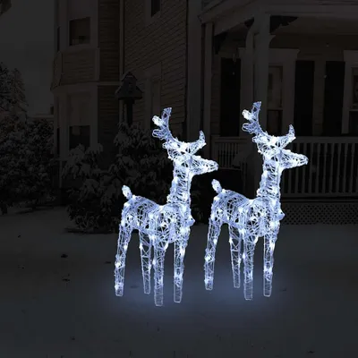 Zdjęcie produktu dla Vidaxl Weihnachten Tiere 2 ST 80 LED Acrylkalt weiß