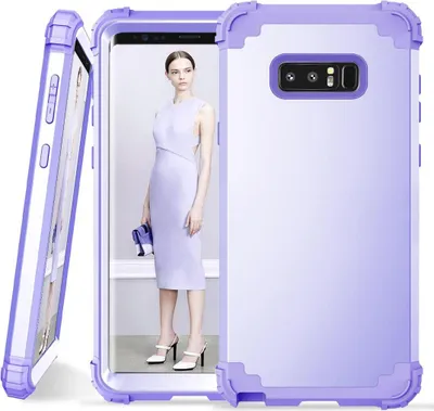 Produktbild von Galaxy Note 8 Hülle, LaimTop Heavy Duty 3 in 1 Hybrid Hart PC Flexibel TPU Silikon Stossfest Kratzfest Tasche Schutzhülle für Samsung Galaxy Note 8 Helles Lila