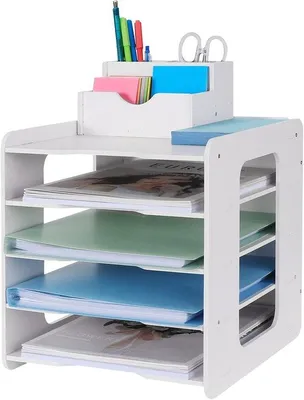 Obrázek produktu pro Papírový organizér na papír formátu A4, 5 polic, vybavení do kanceláře a školy
