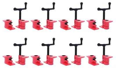 Produktbild von Rohrzwingen - Schraubzwinge - 8er Set - Für 26,5 mm Rohr - Eisen - Für Nichtmetalle - Holzarbeiten - Rot/Schwarz