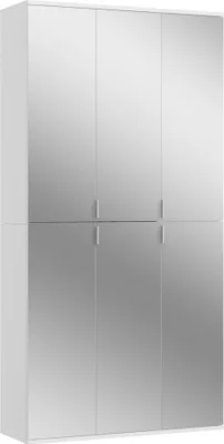 Image de ProjektX armoire de rangement 6 portes blanche, miroir.