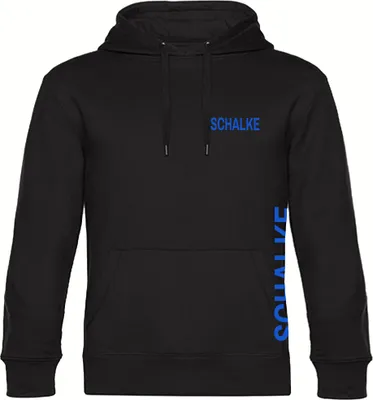Produktbild von multifanshop Kapuzen Sweatshirt - Schalke - Brust & Seite, schwarz, Größe M
