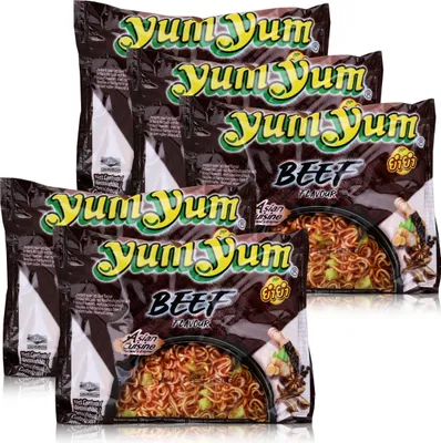 Produktbild von Yum Yum Instant Nudeln Rind 60g - BEEF - Fertiggericht (5er Pack)