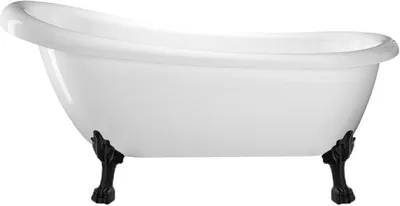Produktbild von Freistehende Badewanne mit Füßen RICHMOND Löwenfüße SCHWARZ 155 cm