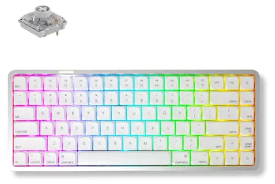 Immagine prodotto di Tastiera meccanica wireless Akko Air 01 a basso profilo, colore bianco perla, layout QWERTY US, interruttori Kailh
