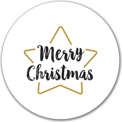 Produktbild von Huuraa Aufkleber Weihnachtsstern Merry Christmas 10cm rund Sticker Geschenkidee