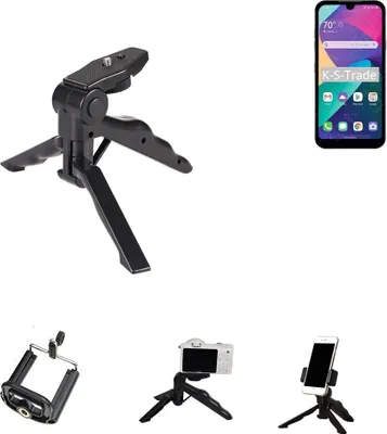 Produktbild von K-S-Trade Stativ Tisch-Ständer Dreibein Handy-Stativ Ständer kompatibel mit LG Electronics Phoenix 5 Mini-Stativ Smartphone Tripod Handy-Stativ aus
