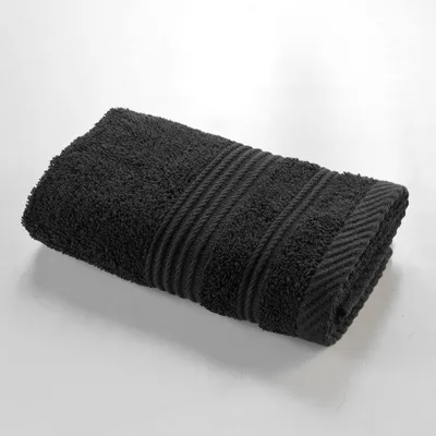 Produktbild von Handtuch Badetuch Badehandtuch - 30 x 50 cm - Schwarz - 100 % Baumwolle