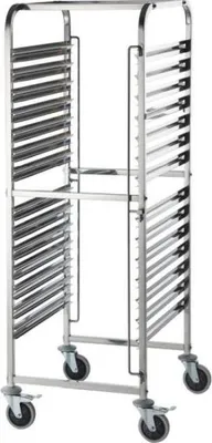 Produktbild von Tablettwagen aus Edelstahl - 14xGN 1/2 - 590x670x1735mm