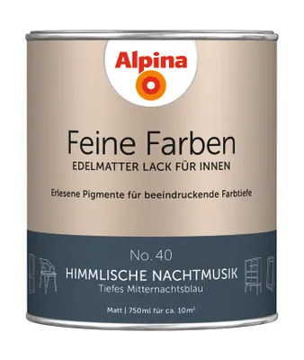 Produktbild von Alpina Feine Farben Lack No. 40 Himmlische Nachtmusik - mitternachtsblau 750 ml