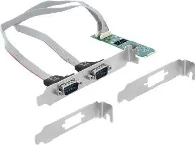 Produktbild von DeLOCK M.2 Karte zu 2 x Seriell RS-232 DB9 mit Standard und Low Profile Slotblenden, PCIe, RS-232, PCIe 2.1, RS-232, Männlich, Männlich