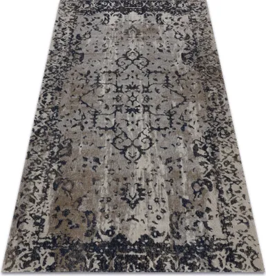 Produktbild von Modern Teppich MUNDO E0681 Ornament, Rahmen vintage Outdoor beige / schwarz beige 180x270 cm