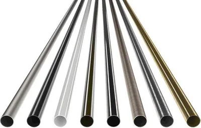 Obrázek produktu pro Ocelová trubka 120 cm pro záclonovou tyč v nerezovém vzhledu, 25 mm