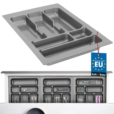 Immagine prodotto di KOTARBAU® Vaschetta portaposate per cassetto Organizzatore per cassetti per posate da cucina Grigio 490x335 mm