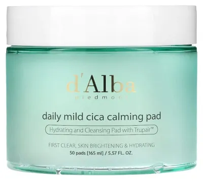 Obrázek produktu pro d' Alba – Daily Mild Cica zklidňující tampony, 50 ks, 165 ml