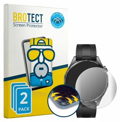 Produktbild von 2x BROTECT Fullscreen Schutzfolie für Huawei Watch GT 7 (46 mm) Displayschutz Folie Fullcover Matt Entspiegelungsfolie
