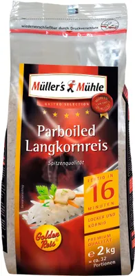 Produktbild von Müllers Mühle Parboiled Langkorn Reis Gastro Selection 2000g