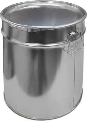 Produktbild von 30 Liter Weißblecheimer Hobbock inkl. Deckel mit Spannring | Stabile Seitliche Metallgriffe | Luft und Flüssigkeitsdicht | Robust und Stapelbar | Gefahrgut Tauglich