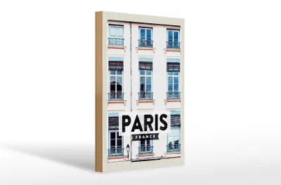 Produktbild von Holzschild Reise 20x30cm Paris Frankreich Architektur Stadt